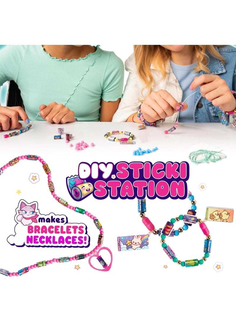 FYNDO Sticky Roll Bracelet Making Kit – 400 Pcs DIY Sticker String Jewelry Toy – Create Wearable Rolled Beads, Necklaces & Charms with Album – Arts & Crafts Gift for Girls Age 4+ - Image 5